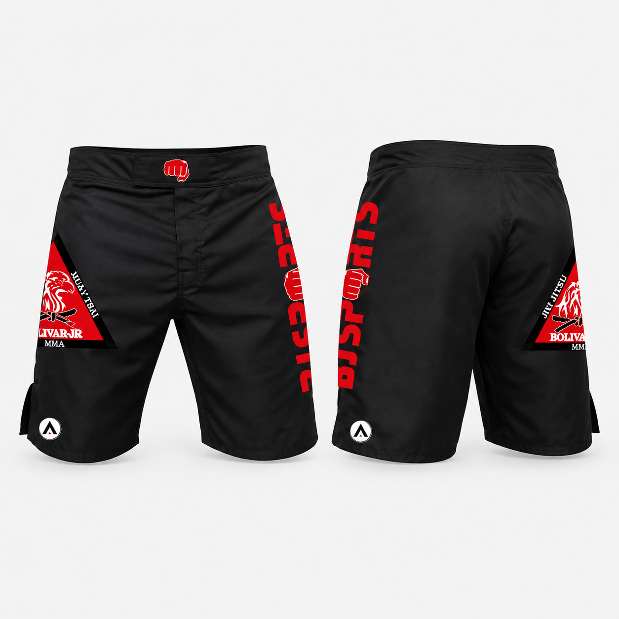 Fight Shorts Grappling (Preto/Vermelho)